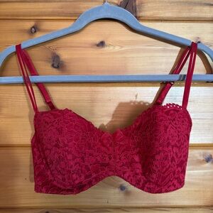 b.tempt'd Red Lace Padded Underwire Bra in 34DD